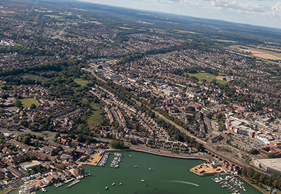Arial view of Fareham Town Centre